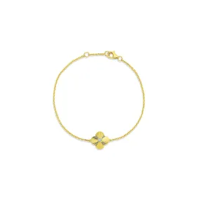 18kt Yellow Gold Diamond Fluted Quatrefoil Bracelet