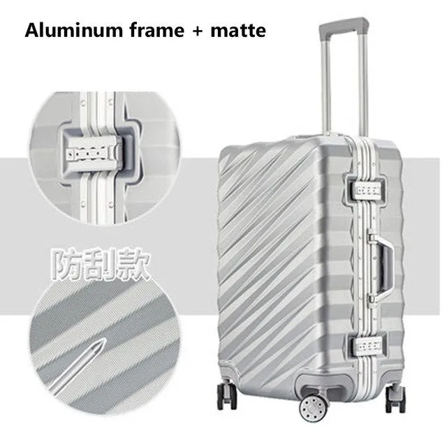 20"24"26"28" Aluminum Frame Luggage New Travel Suitcase With Spinner Rolling Trolley Case