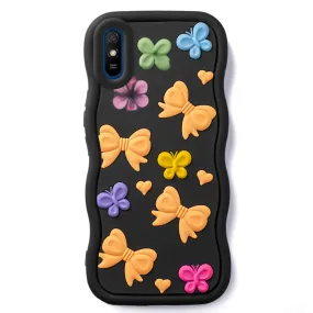 3D Silicone Soft Wave Edges Mobile Back Case For Redmi 9A