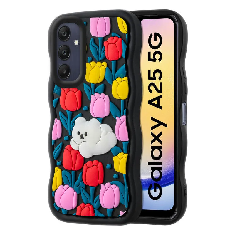 3D Silicone Soft Wave Edges Mobile Back Case For Samsung A25 5G