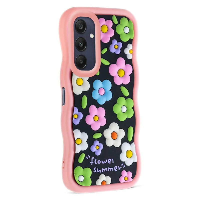 3D Silicone Soft Wave Edges Mobile Back Case For Samsung A25 5G