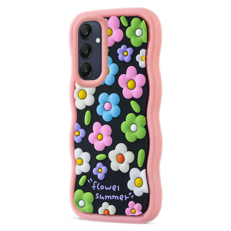 3D Silicone Soft Wave Edges Mobile Back Case For Samsung A25 5G