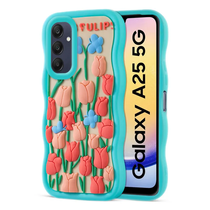 3D Silicone Soft Wave Edges Mobile Back Case For Samsung A25 5G