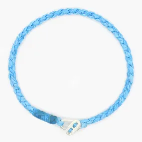 4mm Braided Bracelet With Sterling Silver Clasp (Light Blue)