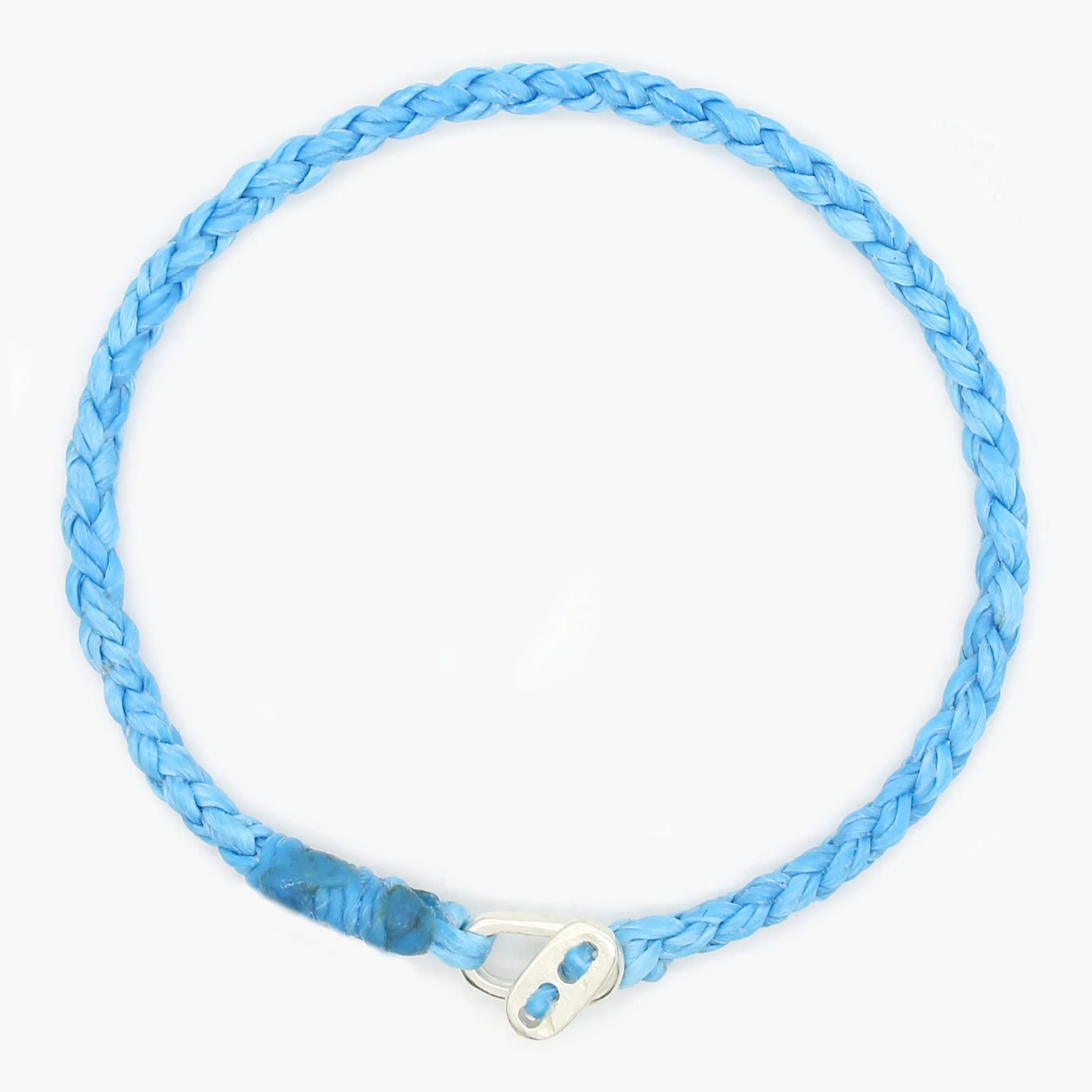 4mm Braided Bracelet With Sterling Silver Clasp (Light Blue)