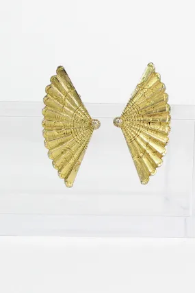 60s Gold Fan Earrings