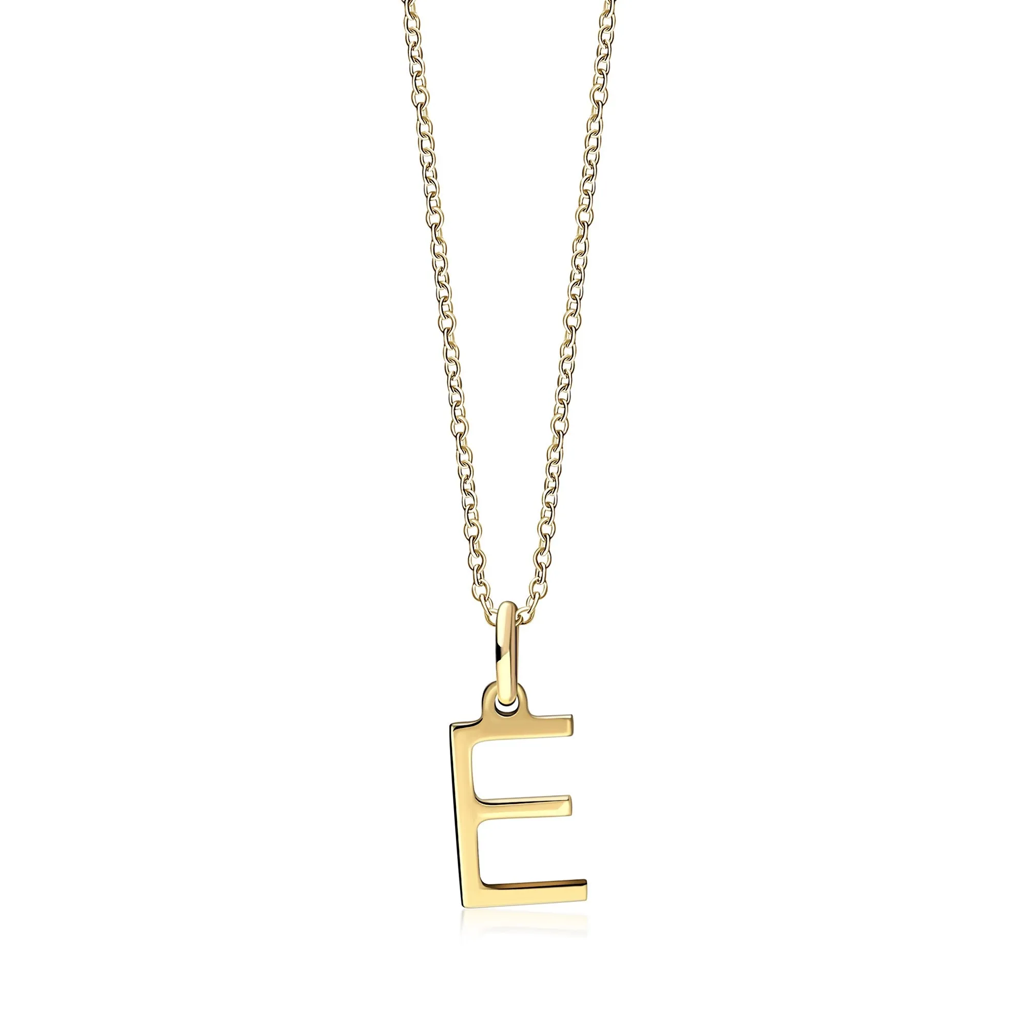 9ct Yellow Gold Initial 'E' Necklace