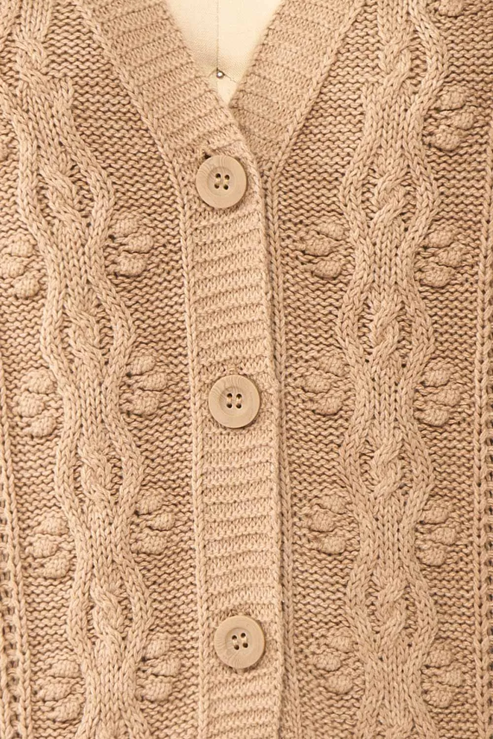 Akao Taupe | Cable Knit Cardigan