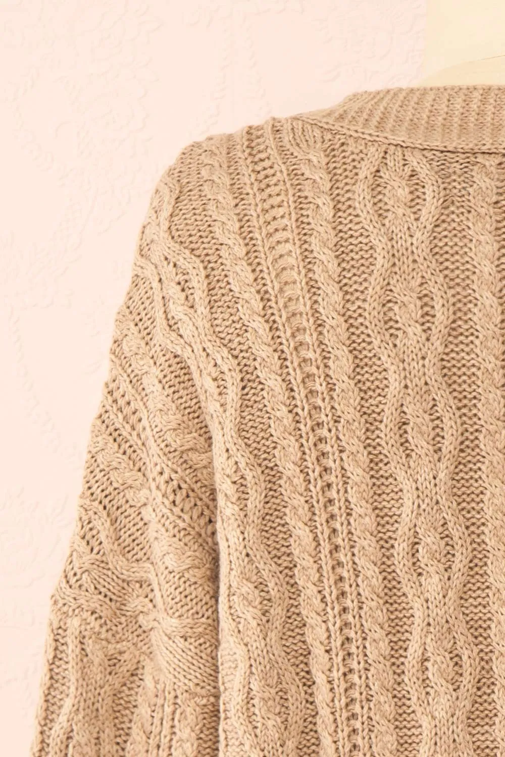 Akao Taupe | Cable Knit Cardigan