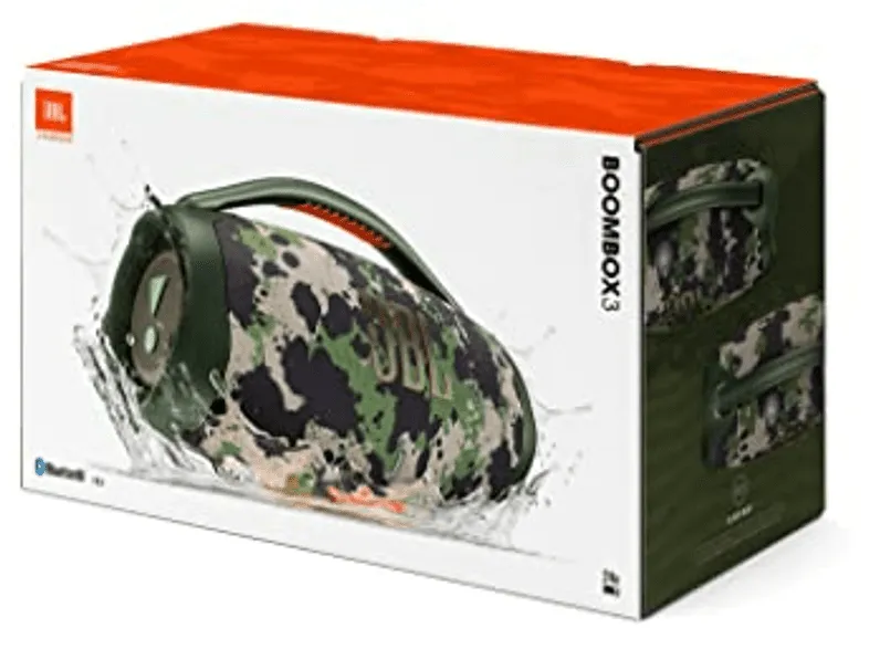 Altavoz inalámbrico - JBL Boombox 3, 80 W, Bluetooth, Autonomía 24 horas, Squad (Camuflaje)