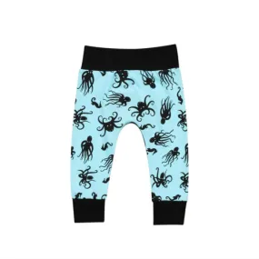 Baby Boy Ocean Fish Octopus Leggings Pants in Aqua