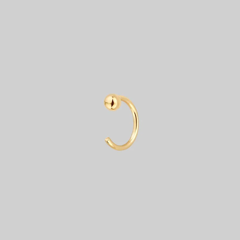 Ball Huggie Hoop Earrings - Gold