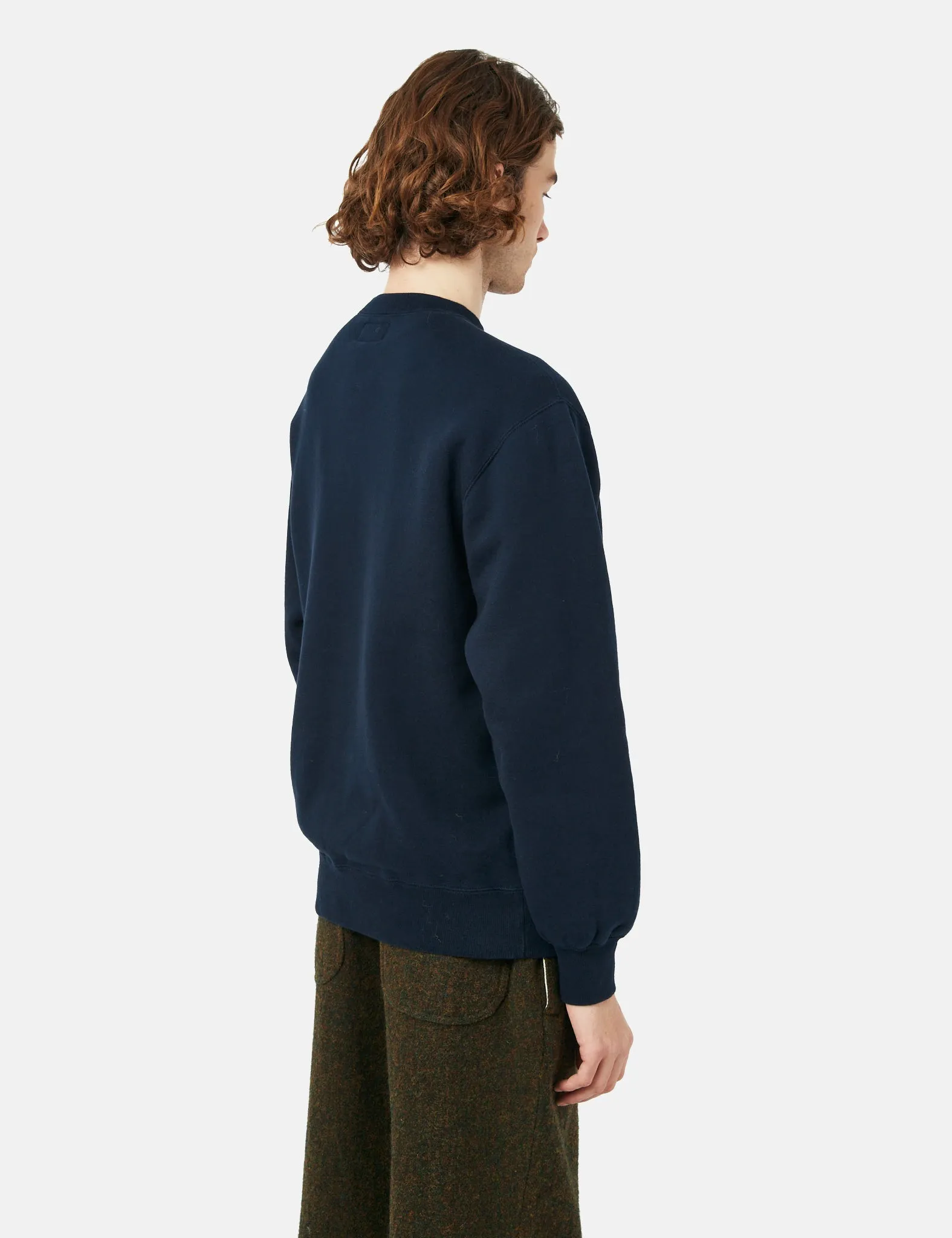 Beams Plus Crew Sweatshirt - Navy Blue