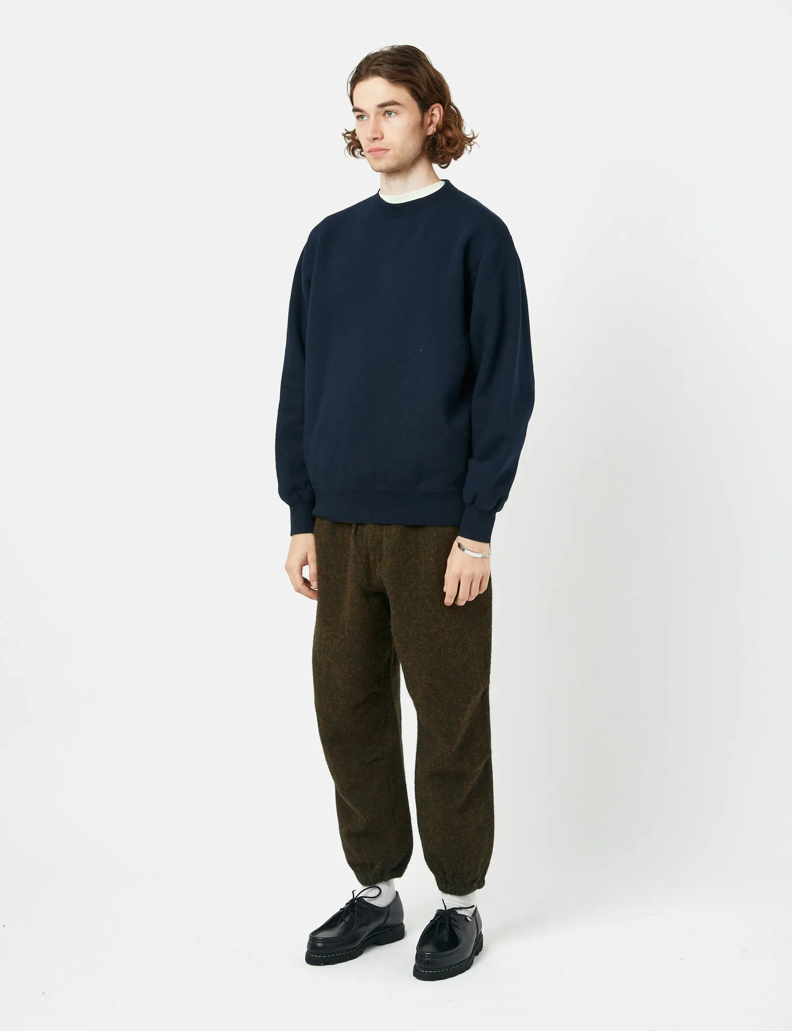 Beams Plus Crew Sweatshirt - Navy Blue