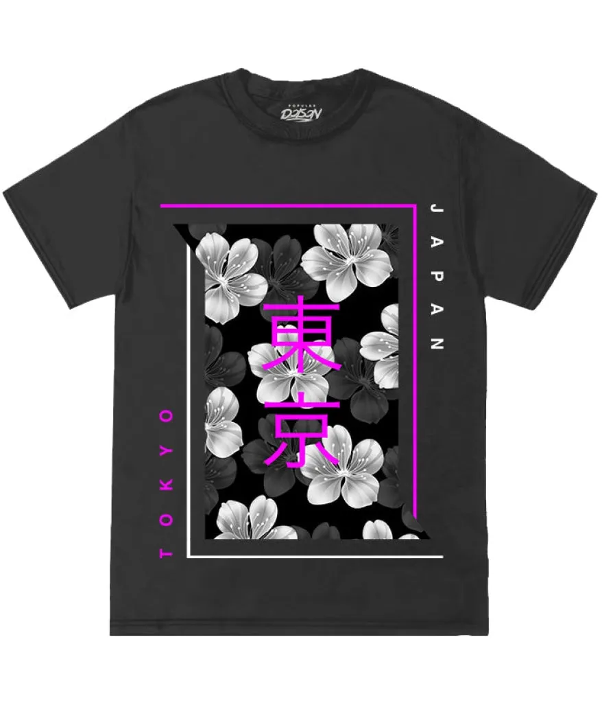 BIG SIZE SPLIT GEO SAKURA KANJI TEE