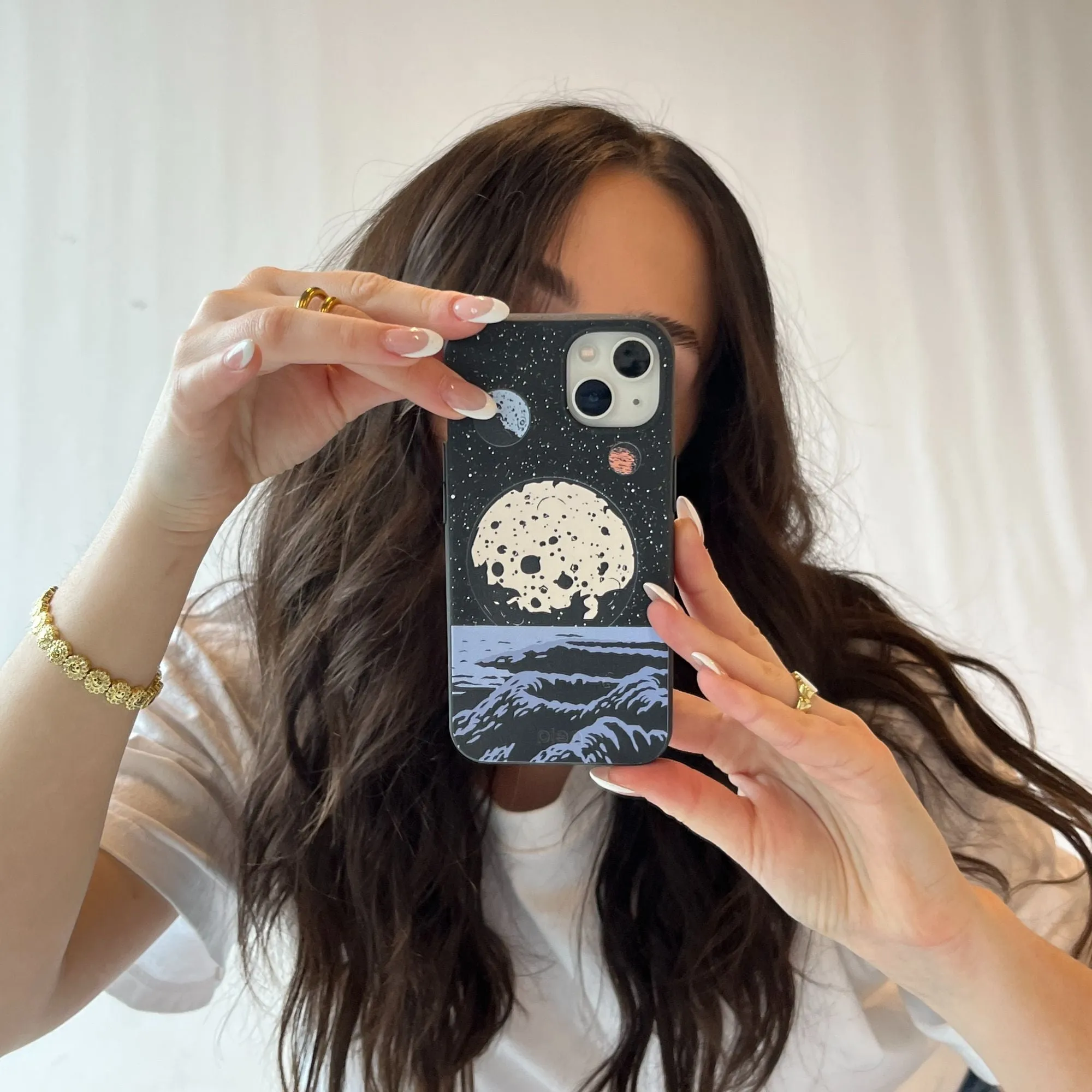 Black Retro Moon iPhone 13 Pro Case