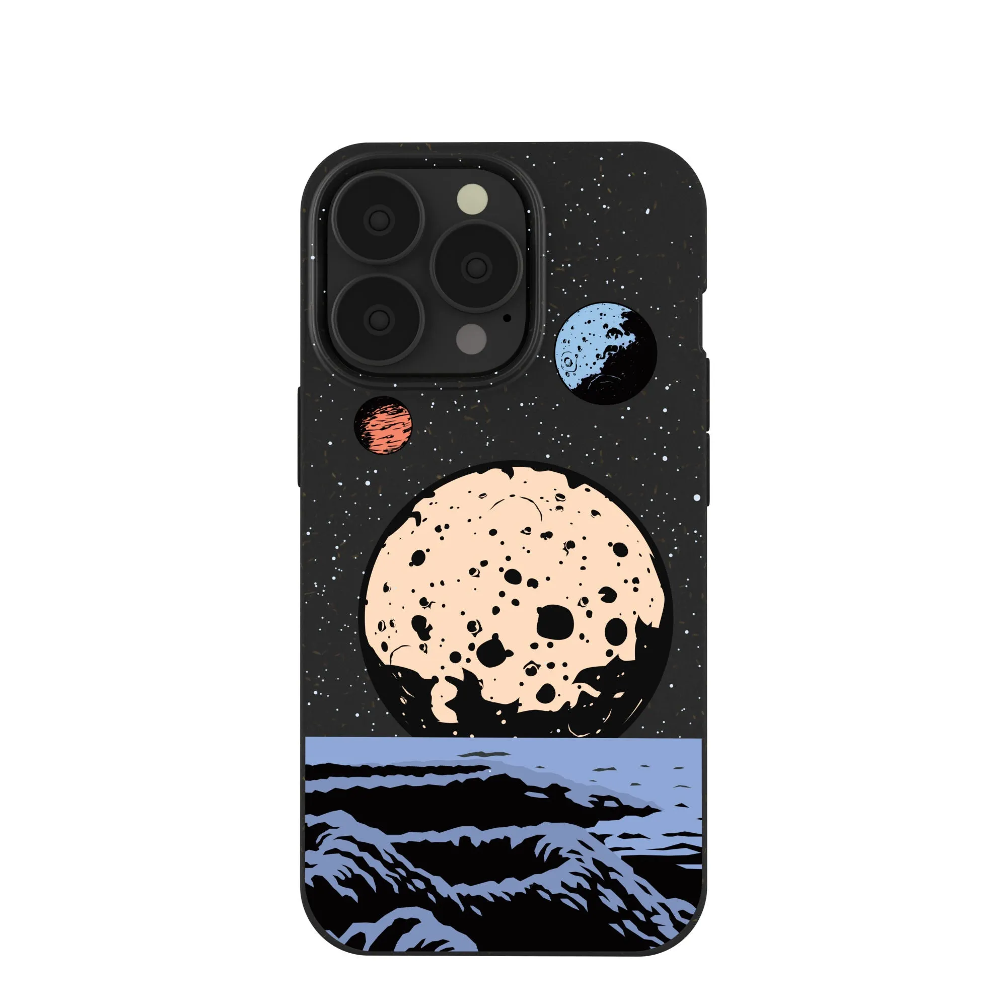 Black Retro Moon iPhone 13 Pro Case