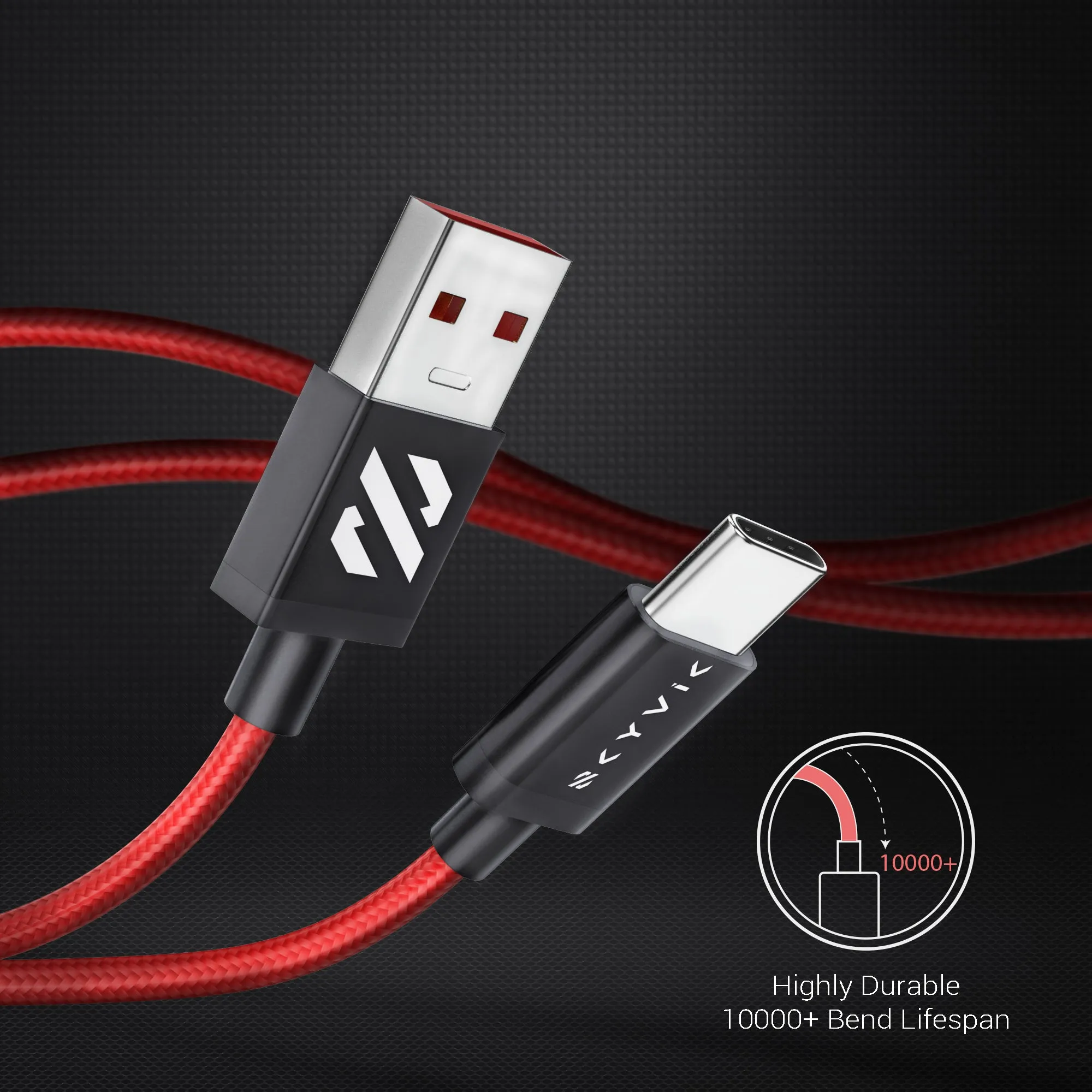 Blaze Nylon Braided Type C Dash Charging Cable