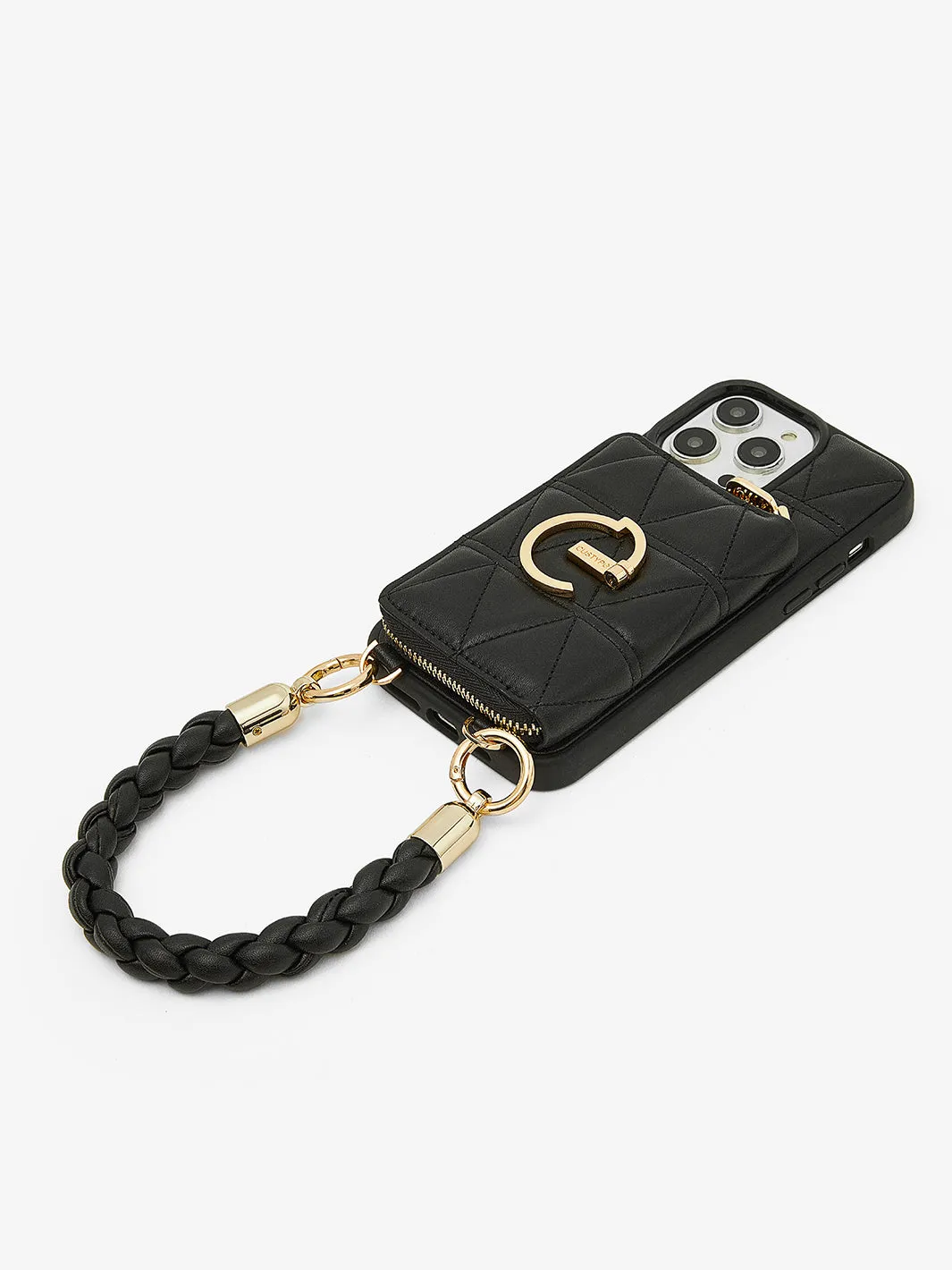 BraidTrend- Rope Style Strap Phone Case in Black