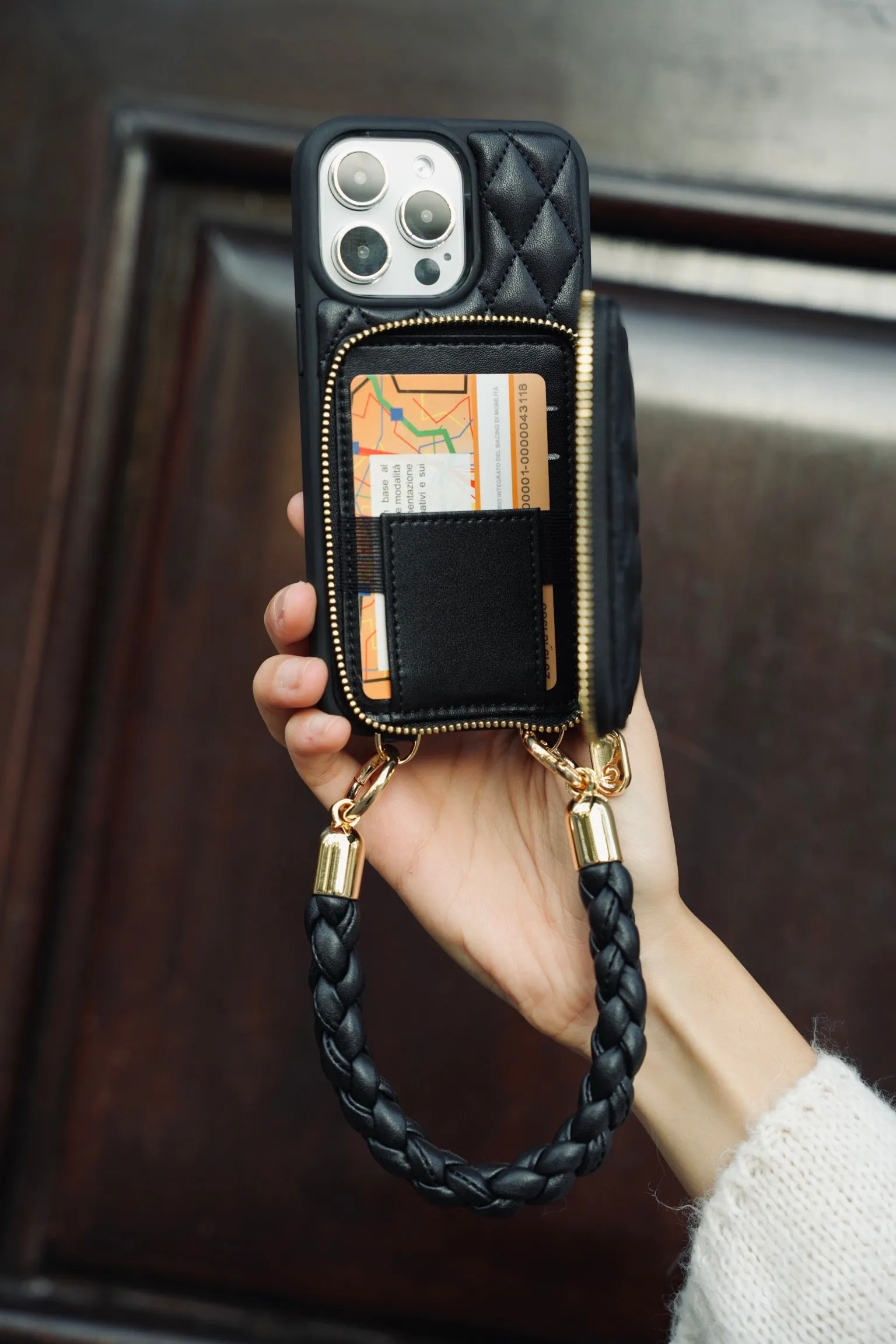 BraidTrend- Rope Style Strap Phone Case in Black