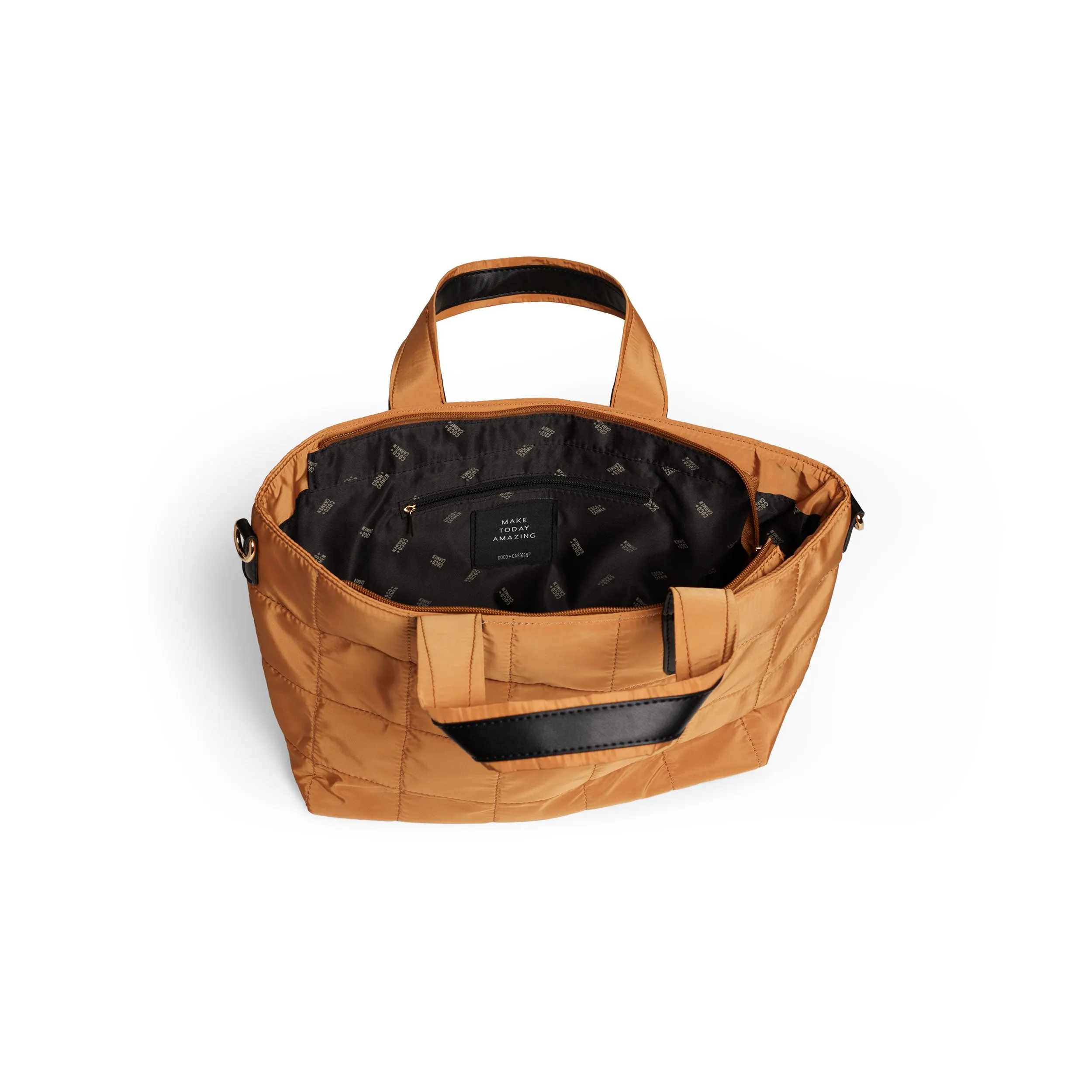 Brix Puffer Tote - Brown