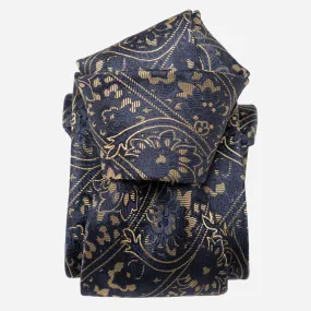 Caruso - Silk Jacquard Tie - Midnight Blue