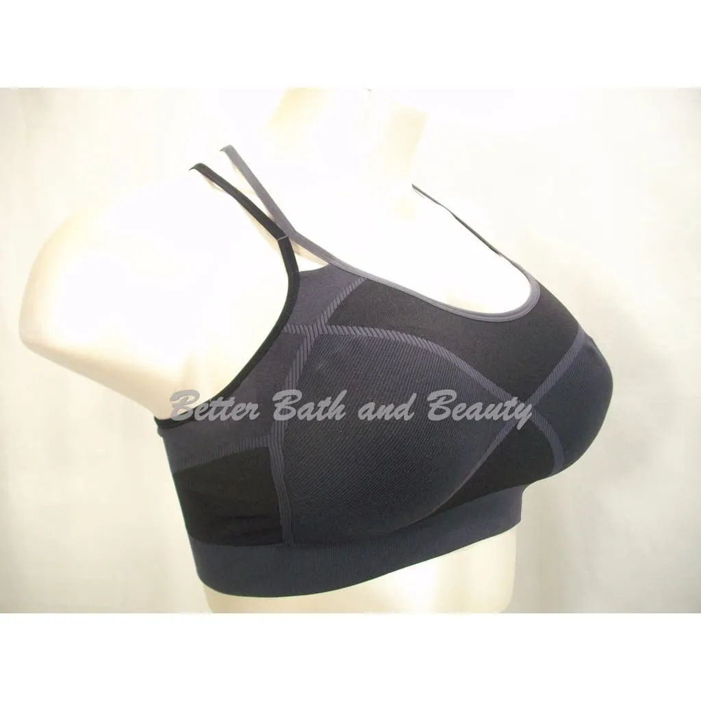 Champion C9 N9647 Strappy Back Wire Free Sports Bra X-SMALL Black & Gray NWT