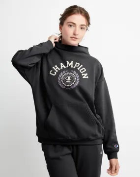 Champion Women's Campus Eco Fleece Funnel Neck Sweatshirt Black W4660G 586GUA 001