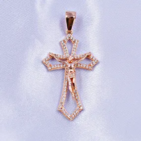 Dije Cristo Oro Rosa 4.5cm