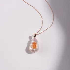 Freshwater Soufflé Pearl Finestrino Pendant with Seed Pearls