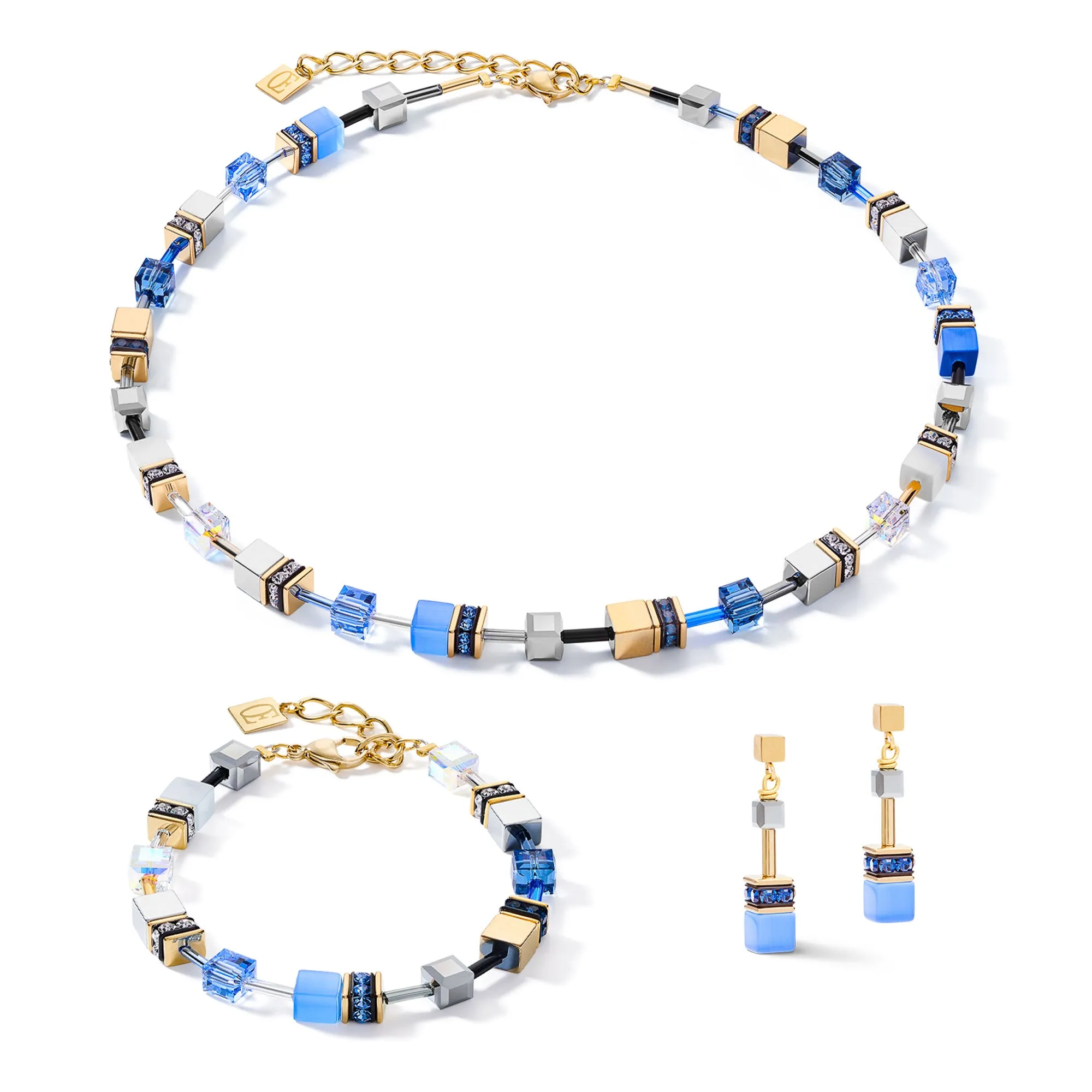 GeoCUBE Blue-Gold Necklace