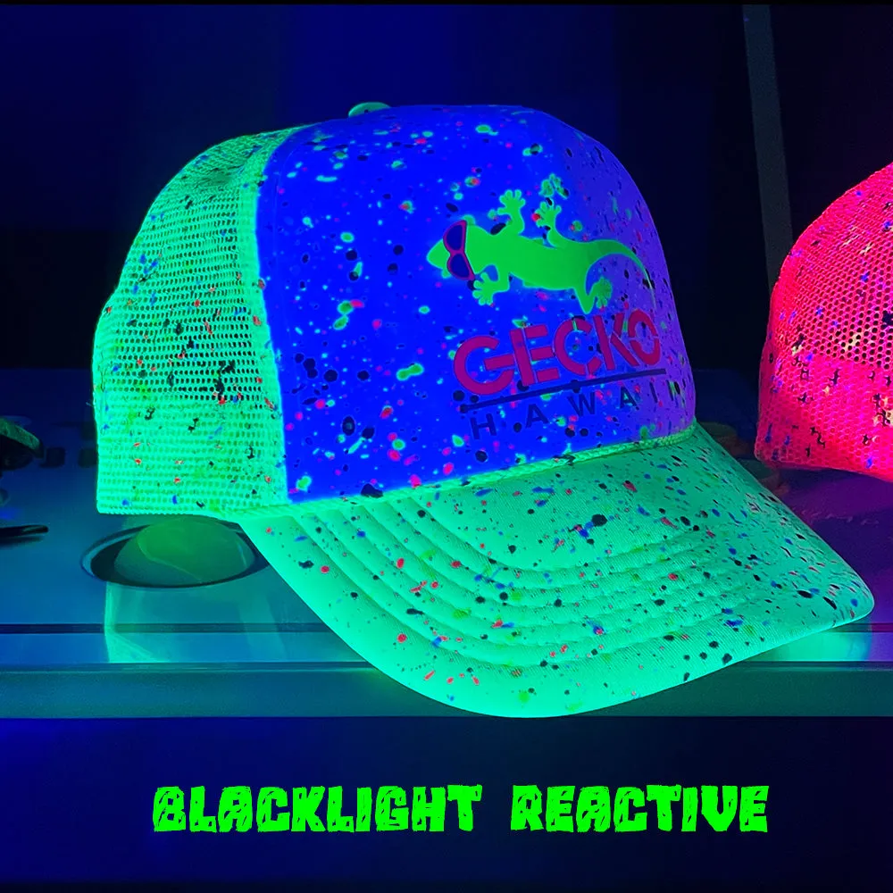 Glow-In-The-Dark Splatter Neon Green Trucker Hat (LIMITED)