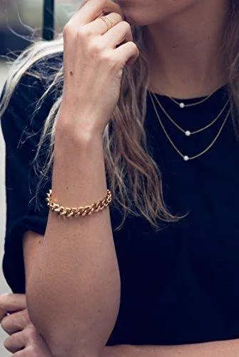 Gold Bracelets for Women - Chain Bracelet for Women Link Bracelet Gold Charm Bracelet Celeb-Approved Gold Chain Bracelets for Women