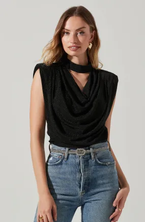 Jayda Draped Mock Neck Top