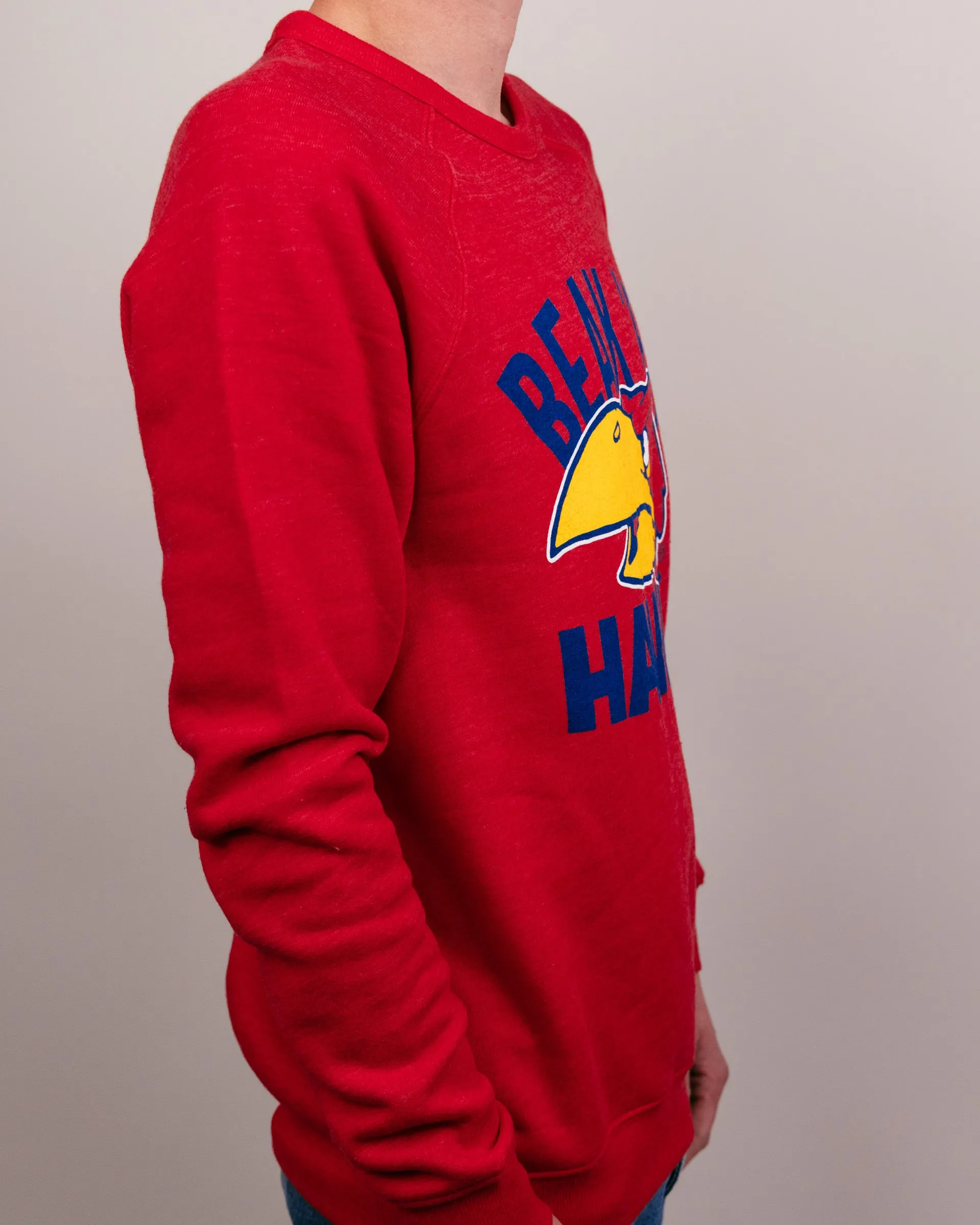 Kansas Jayhawks Beak 'Em Hawks Red Crewneck