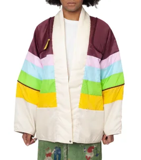 Kapital Nylon Rainbow Kesa Sham Bomber Jacket Burgundy