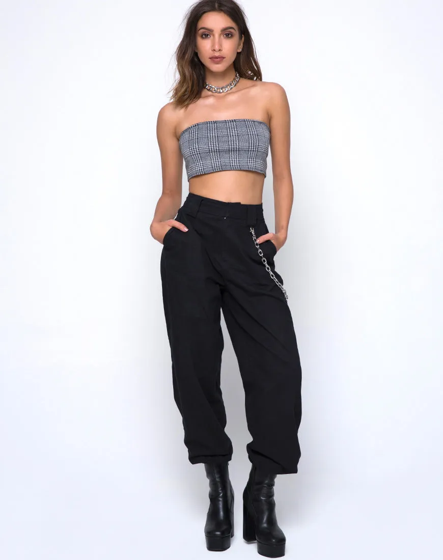 Kylie Crop Top in Charles Check Grey