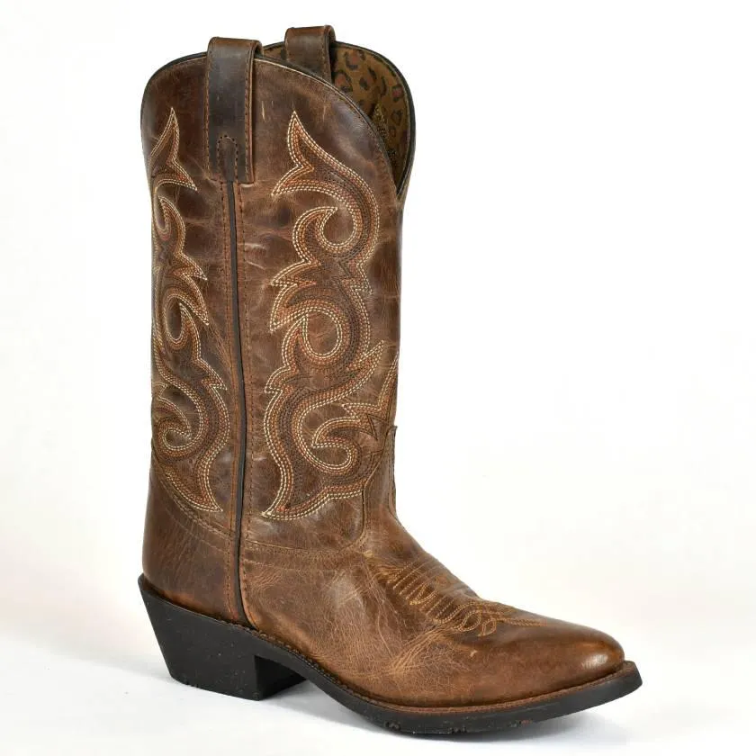 Laredo Women's Western Boot-Western Toe-Distressed Brown Leather Boots 4-15