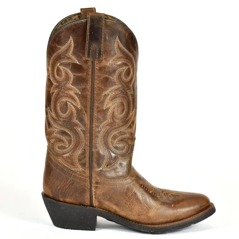 Laredo Women's Western Boot-Western Toe-Distressed Brown Leather Boots 4-15