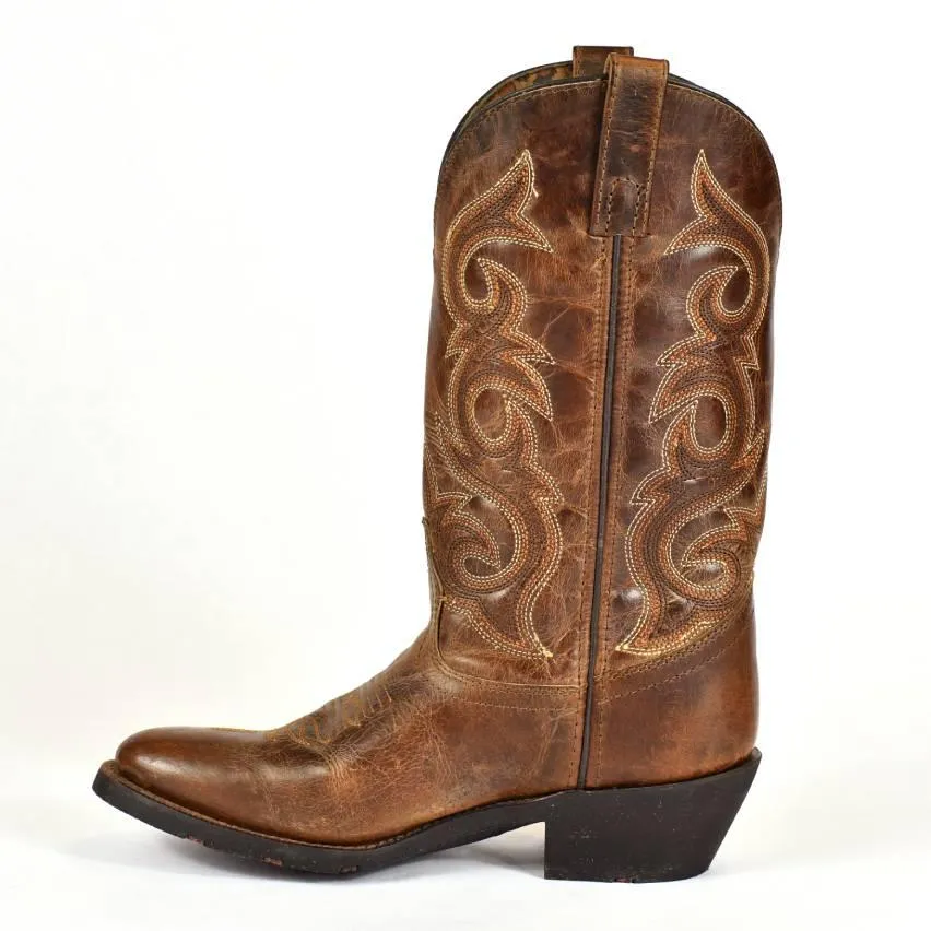 Laredo Women's Western Boot-Western Toe-Distressed Brown Leather Boots 4-15