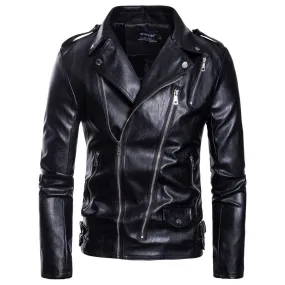 Men's Punk Lapel Multi-zips Jackets