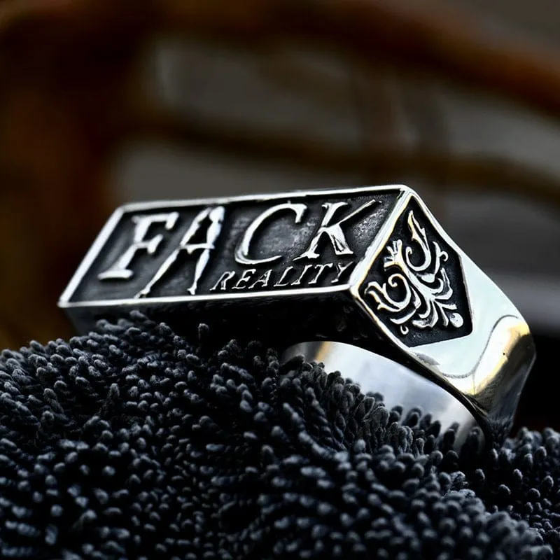 Men's Punk Letter Double Hole Ring