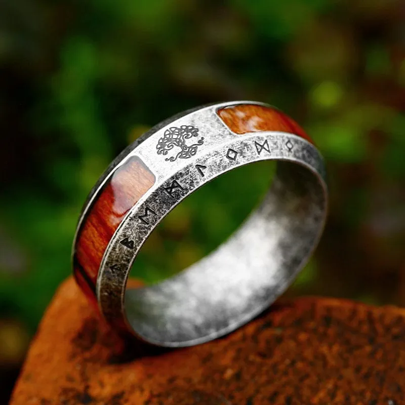 Men's Punk Life Tree Resin Ring