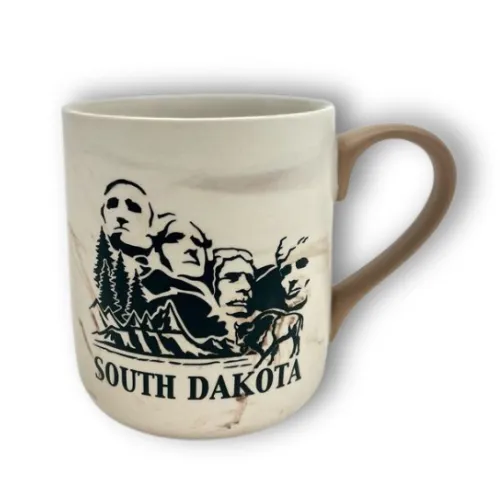 Mount Rushmore Marble Mug