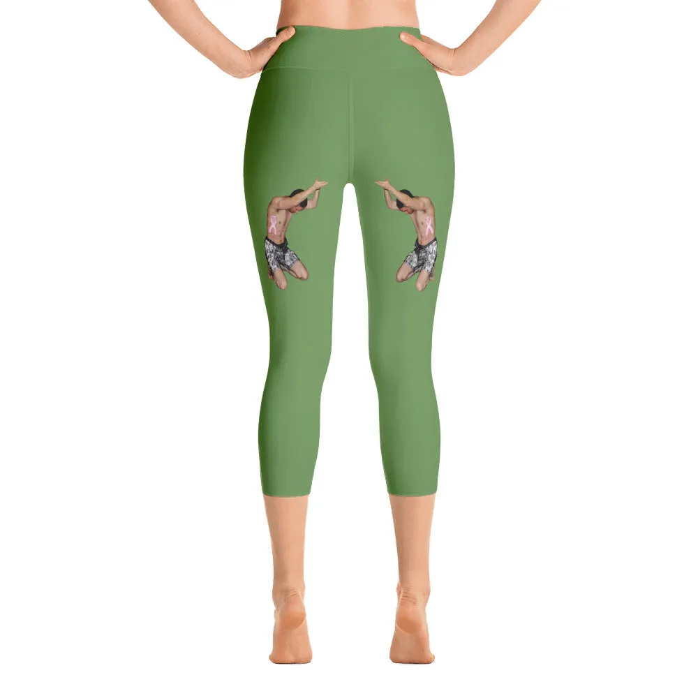 Our best viral leggings moss green awesome goddess white letters