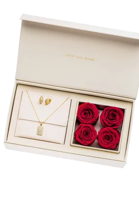 Pavé Rose Box 14K Gold Plated