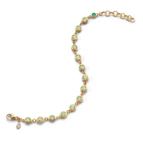 Peridot Tennis Bracelet in 18K Gold