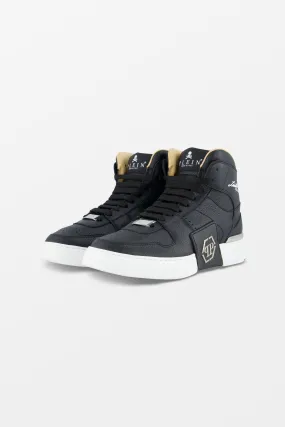 Philipp Plein Black Hi-Top Hexagon Sneakers