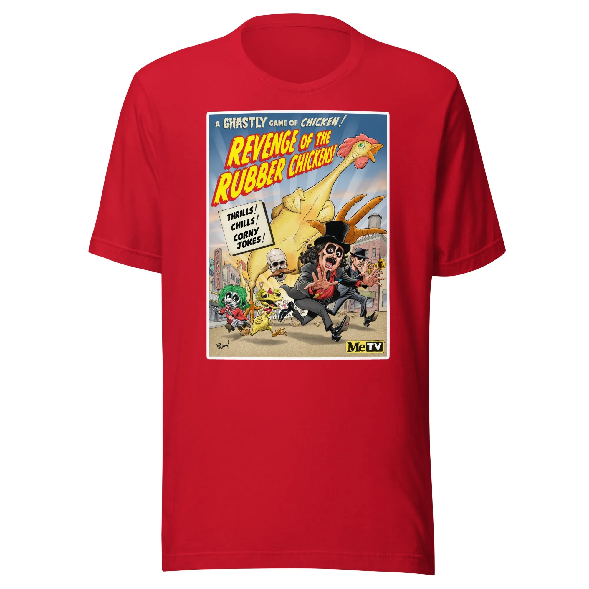 "Revenge of the Rubber Chickens" Svengoolie® T-Shirt by Tom Richmond (2023 Series)