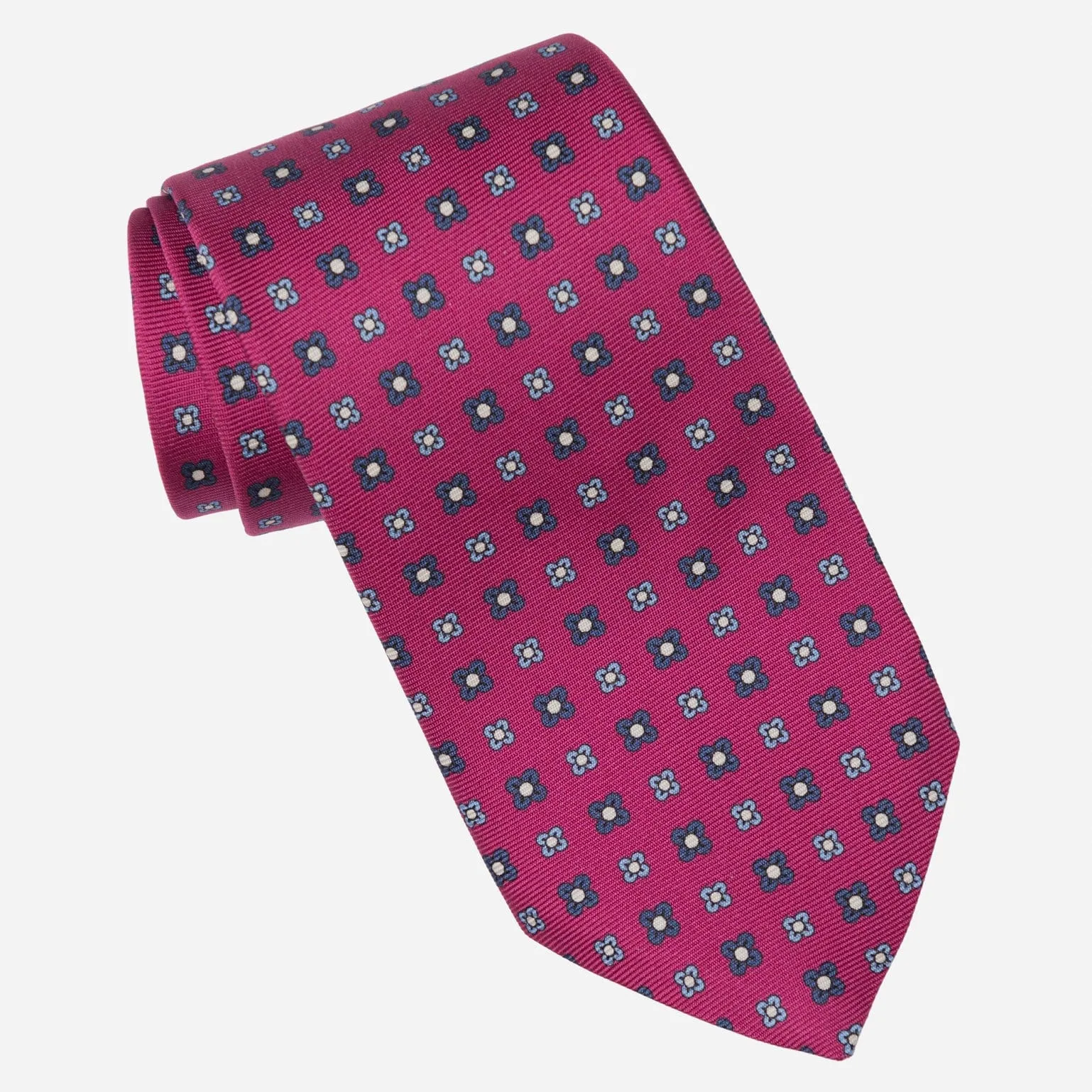 Siracusa - Printed Silk Tie - Magenta